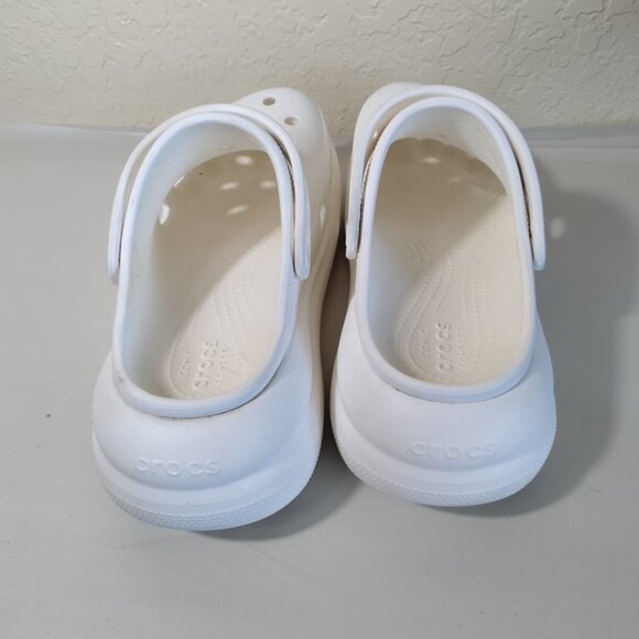 Crocs White Platform Classic Mega Crush Clogs‎ Women's 11 / Men's 9 - Picture 3 of 8